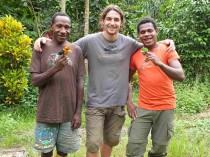 Wanang ornithological team (L to R): Mark Mulau, Krystof Chmel, Luda Paul.