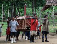 New technology comes to Wanang - oven for baking bread had to be carried 15 km through the rainforest.