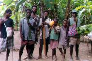 Villagers assisting in insect sampling.