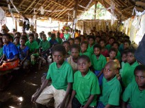 Assembly of children attending the Wanang school – some of them from villages two days walk away.